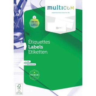 Multicom Etiketten A4 100vel zelfklevend 105x33.8mm wit