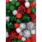 Mix PomPom Set kerstkleuren incl glitter 50 ST 2, 2.5, 3.5cm