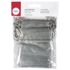 Rayher Lurex zakjes11,5x9 cm zilver 6st.