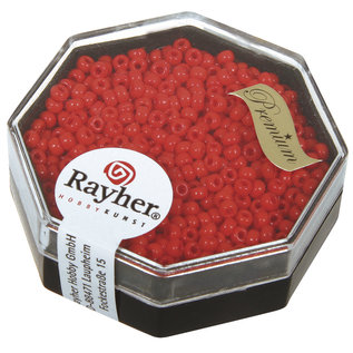 Rayher Premium-rocailles 2,2mm, vuurrood 8 g, opak