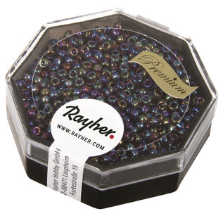 Rayher Premium-rocailles 2,2 mm orchidee 8g. transparent Rainbow