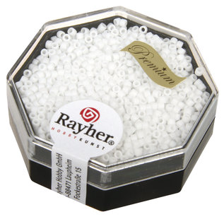 Rayher Delica-rocailles 1,6 mm sneeuwwit 6 g opaak mat