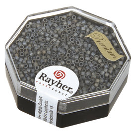 Rayher Delica-rocailles 1,6mm mat metallic 6g. anthracite