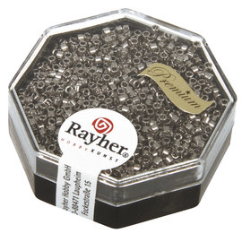 Rayher Delica-rocailles 1,6mm metallic 4g. grijs antraciet