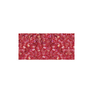 Rayher Delica-rocailles 2,2mm lichtrood 7g. transparent Rainbow mat