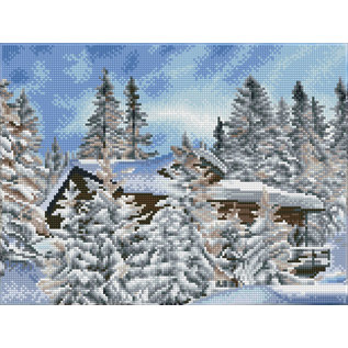 Diamond Dotz DIAMOND DOTZ® SQUARES - Pre Framed Kit - Formaat 32.2x42.2cm - Alpine Retreat