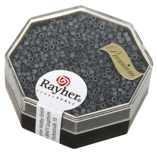 Rayher Delica-rocailles 1,6mm metallic mat blauw-grijs 6 g