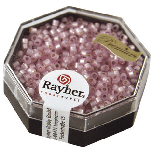 Rayher Delica-rocailles 1,6mm roze 6 g, parelglans