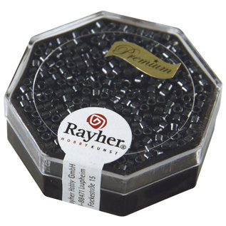 Rayher Delica-rocailles, 2,2mm anthracit 9g. metallic