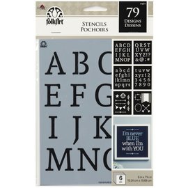 Sjabloon Alfabet Serif 6 stuks, 15 x 19.7 cm