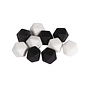 Rayher Silicone kralen hexagon 14mm zwart-wit