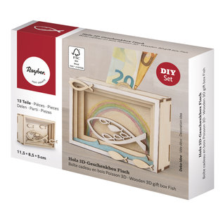 Houten 3D Geschenkbox "Vis"