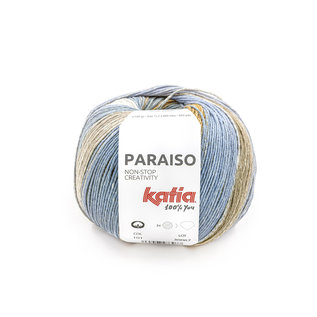 Katia Paraiso 101 Medium paars-Citroengeel-Camel-Kaki  bad 36180