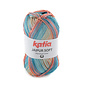 Katia JAIPUR SOFT 104 Waterblauw-Steengrijs-Bleekrood bad 32755