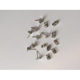 Oorsteker 6mm platinum 4 paar