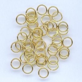 Split ring gehard goudkleur 8 mm 50 ST