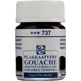 Talens: Plakkaatverf "Extra Fine Quality" flacon van 16ml - Zwart n° 737