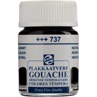 Talens: Plakkaatverf "Extra Fine Quality" flacon van 16ml - Zwart n° 737