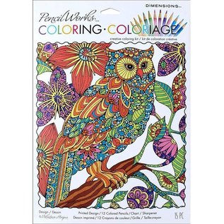 Coloring Coloriage - FLOWERING OWL 23x30cm