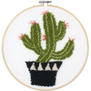 Punch Needle Prickly Cactus 20x20 cm