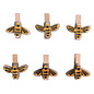 Rayher Houten knijpers met bijen 3,5cm 6st.