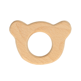 OPRY Houten berenhoofd ring 6,5x4,5cm