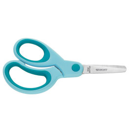 schaar Westcott Kids 13cm soft grip linkshandig ronde punt turquoise