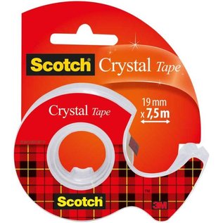Scotch Scotch®: Plakband "Crystal" 19mmx7,5m met afroller, op blister