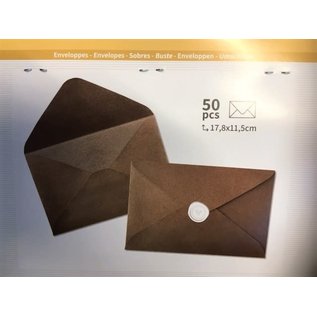 Omslagen - Enveloppes 17,5x11,5cm kraft 50st.