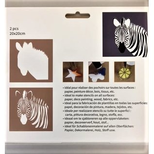 Sjabloon Paard - Zebra 20x20cm 2delig