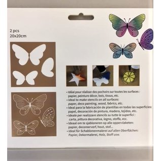 Sjabloon vlinder 20x20cm 2delig