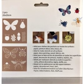 Sjabloon insecten 20x20cm 2delig