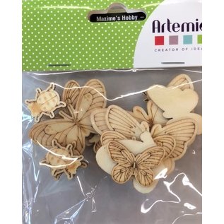 Houten mini vlinders & lieveheersbeestjes 21st.