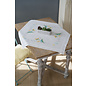 Tafelkleed kit Grijze bloemen met kleurige vlinder