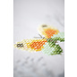 Tafelkleed kit Grijze bloemen met kleurige vlinder