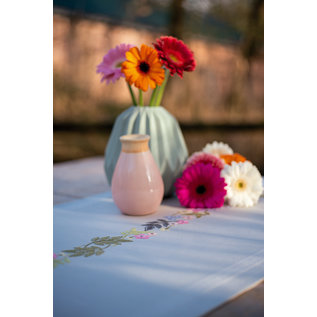 Bedrukte loper kit Bloempjes en blaatjes ca.40x100cm