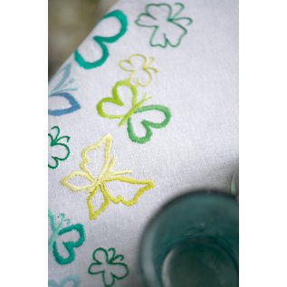 Vervaco Tafelkleed kit Groene vlinders