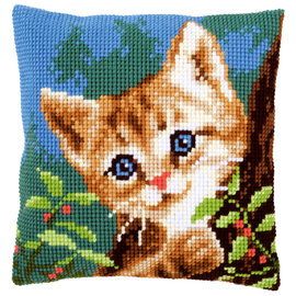 Vervaco Kruissteekkussen kit Kat in boom