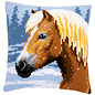 Vervaco kruissteekkussen kit paard in de sneeuw