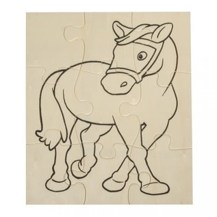 Rayher Houten puzzel PAARD, 17,6x14,7cm, om te kleuren