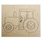 Rayher Houten puzzel Traktor, 17,6x14,7cm, om te kleuren