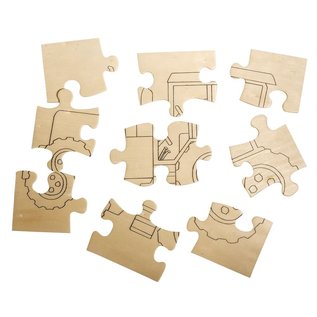 Rayher Houten puzzel Traktor, 17,6x14,7cm, om te kleuren