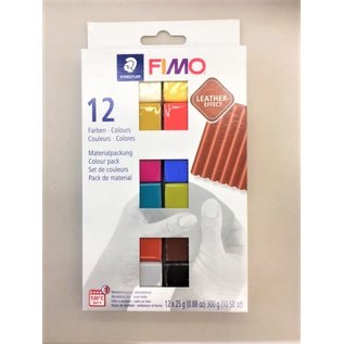 Fimo FIMO Leather Colour Pack 12x25g, 12 Kleuren