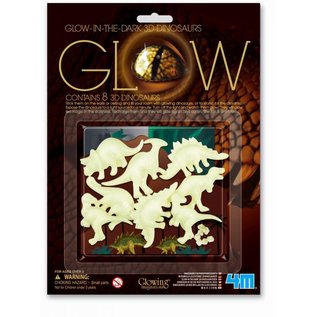 Glow-In-The-Dark  3D Dinosaurs 8 delig