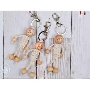 Houten kraal gelukspoppetje 25mm Thijs 2st