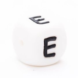 Durable siliconen letter kralen "E "