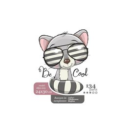 Houten Puzzel Racoon in sunglasses