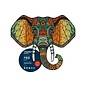 Houten Puzzel Elephant totem 33x29cm