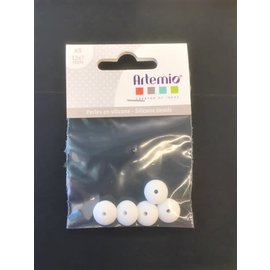 5 Siliconeparels UFO 12x7mm wit