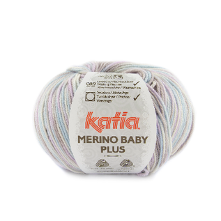 Katia MERINO BABY PLUS  105 Medium paars-Waterblauw-Steengrijs bad 37893A